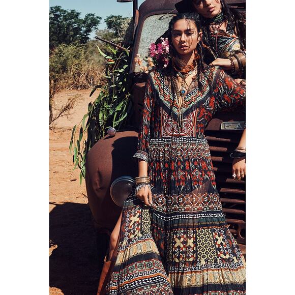 Camilla Long Gathered Panel Maxi Dress Paved In Paisley Size XS Preowned - Picture 2 of 16